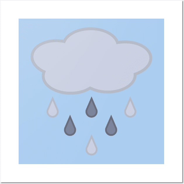 Rainy Day Rain Cloud in Light Blue Wall Art by Kelly Gigi